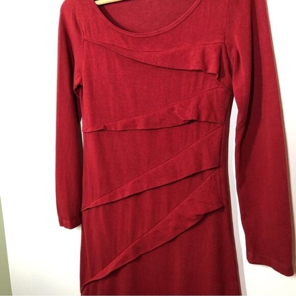 Prairie Underground Organic Cotton Red Long Sleeve  Dress Size XS - Picture 2 of 5